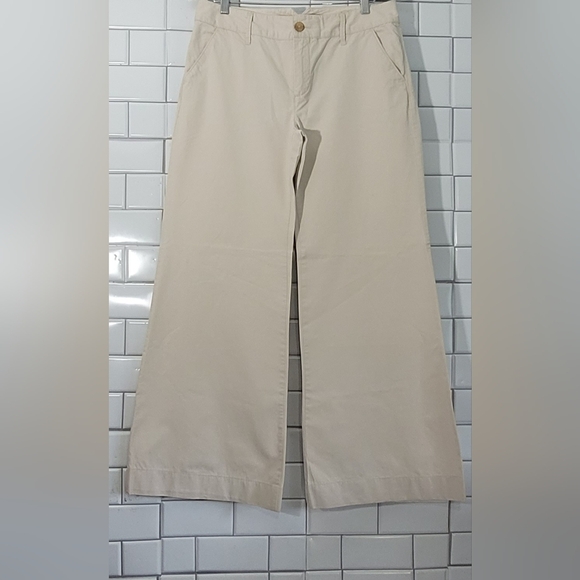 OLD NAVY Chino Khaki Ladies Lot of Two Wide Leg Pants Mid Rise Dark Tan Olive an - Picture 2 of 10